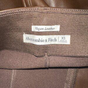 Abercrombie Vegan Leather Split Hem Slim Flare Pants Curve Love NWOT